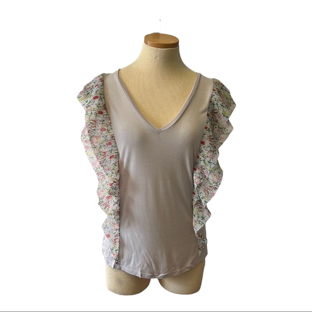 Anthropologie Vanessa Virginia Top, Light Gray, S